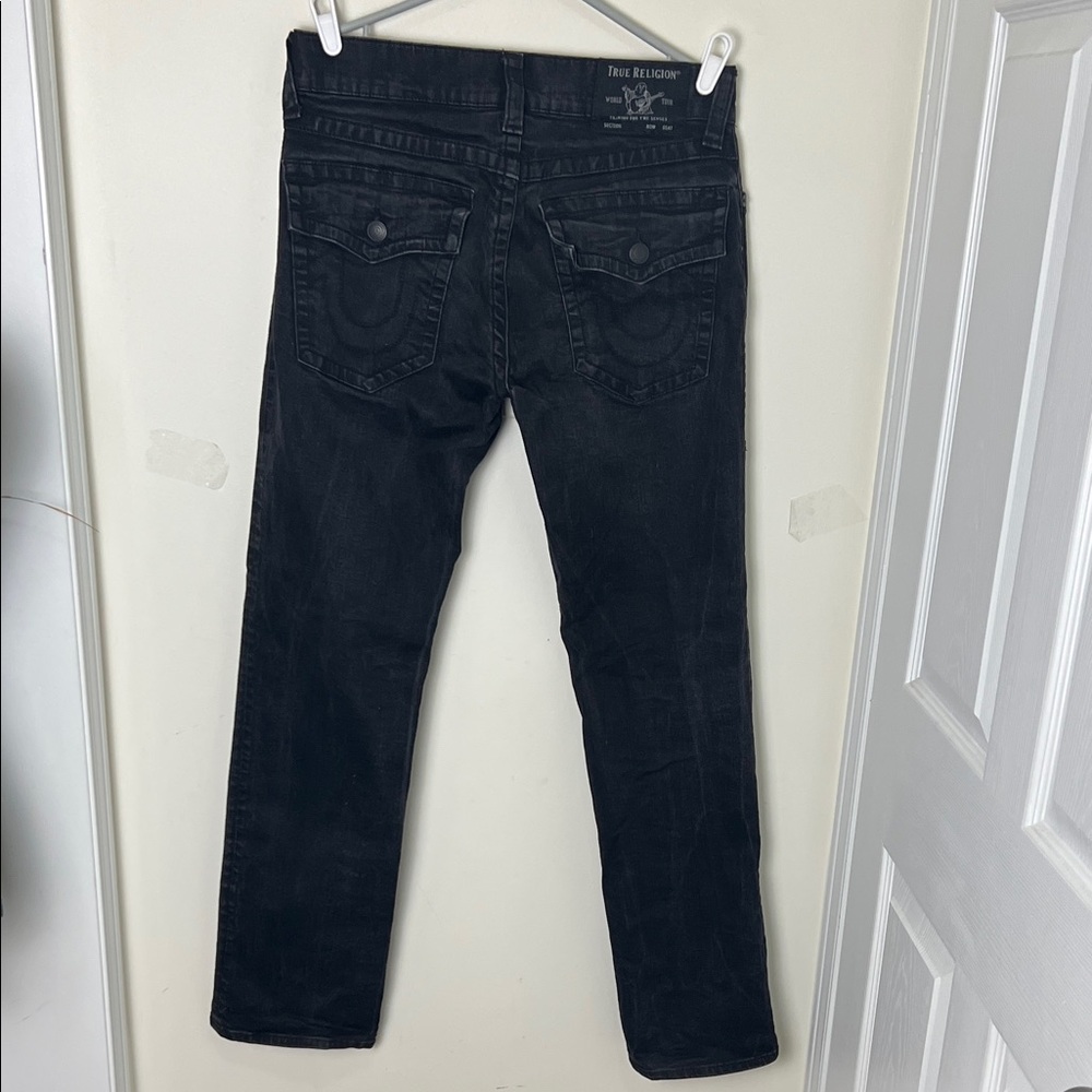 True Religion Ricky Relaxed Straight Men Dark Wash Denim Jeans Size 33